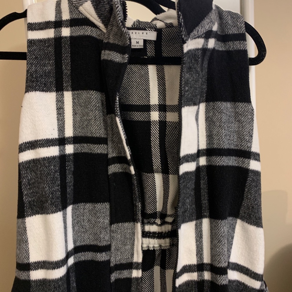 Flannel Vest with a hood